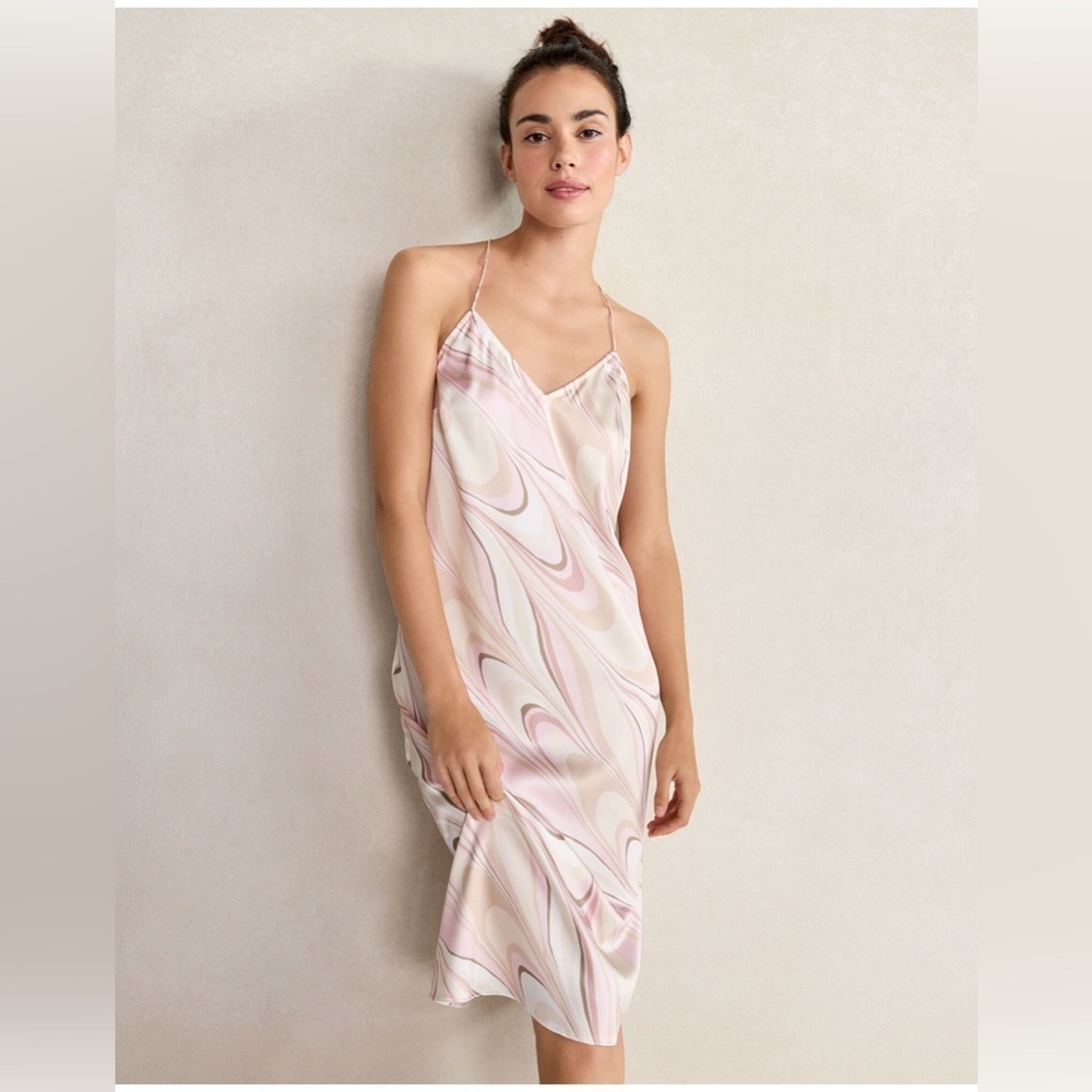 Haven Well Within Women’s SILK MARBLED V-NECK CHEMISE XS